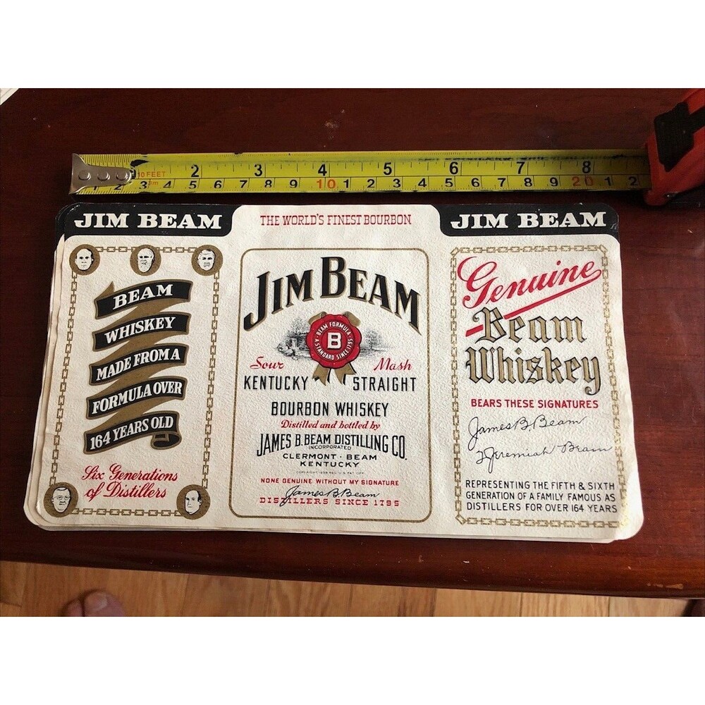 Jim Beam Sour Mash Kentucky‎ Straight Bourbon Whiskey Label Vintage